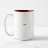 Simple Joy Modern Minimal Typografie Weihnachten Zweifarbige Tasse (Links)