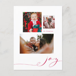 Simple Joy Multi-Foto Holiday Postcard Postkarte