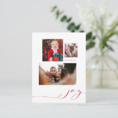 Simple Joy Multi-Foto Holiday Postcard Postkarte (Stehend Vorderseite)