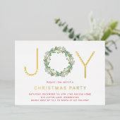 Simple Joy Wreath Elegantes Weihnachts-Party Folieneinladung (Stehend vorne)