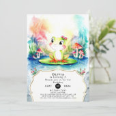 Simple Joyful Frog Birthday Einladung (Stehend Vorderseite)