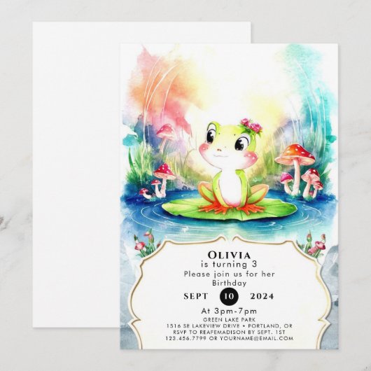 Simple Joyful Frog Birthday Einladung (Vorne/Hinten)