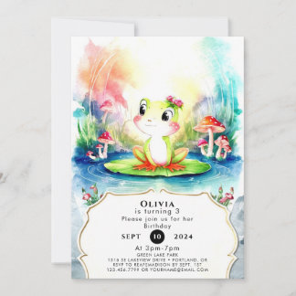 Simple Joyful Frog Birthday Einladung