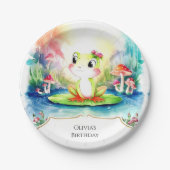 Simple Joyful Frog Birthday Pappteller (Vorderseite)