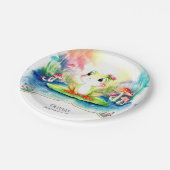 Simple Joyful Frog Birthday Pappteller (Schrägansicht)