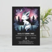 Simple Jungle Wolf Birthday Einladung (Stehend Vorderseite)