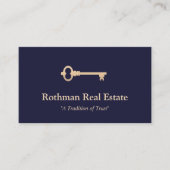 Simple Key Front Navy Real Anwesen Foto] Telefonnummerkarte (Vorderseite)