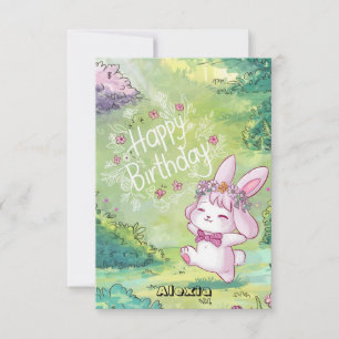 Simple Kids Bunny Digital Geburtstagskarte Karte