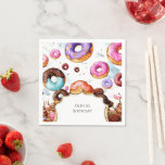 Simple Kids Donut Birthday Serviette<br><div class="desc">Fügen Sie Ihrem Tisch mit unseren Simple Kids Donut Birthday Napkins einen Sprinkle Süße hinzu! Diese Servietten mit charmanten Illustrationen köstlicher Donuts bringen Ihnen eine Touch von Launen. Sie sind weich und absorbierend, sie sind perfekt, um Dinge aufgeräumt behalten, während sich die Kinder in ihren bevorzugten Leckereien verwöhnen lassen. Lass...</div>