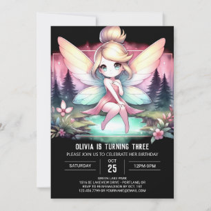 Simple Kids Fairy Birthday Einladung