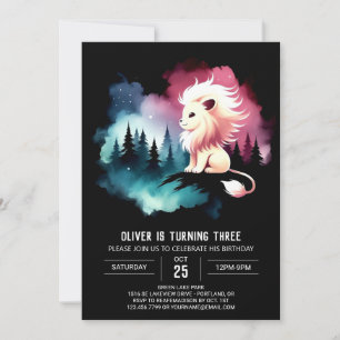 Simple Kids Lion Birthday Einladung