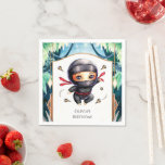 Simple Kids Ninja Birthday Serviette<br><div class="desc">Behalt dein Party sauber und koordiniert mit unseren "Simple Kids Ninja Birthday Napkins". Jede Serviette weist einen diskreten Ninja-Stern (Shuriken) oder eine subtile Silhouette einer Ninja auf, die das minimalistische Gesamtbild ergänzt. Diese hochwertigen, absorbierenden Servietten eignen sich perfekt für die Behandlung von Verschütteten bei gleichzeitiger Beibehaltung des ausgefeilten Ninja-Designs. Sie...</div>
