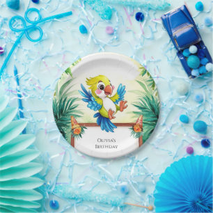 Simple Kids Parrot Geburtstag Pappteller