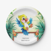 Simple Kids Parrot Geburtstag Pappteller (Vorderseite)