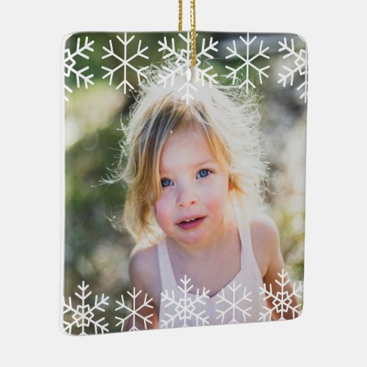 Simple Kids Photo Keepsake Snowflakes Keramikornament (Rechts)