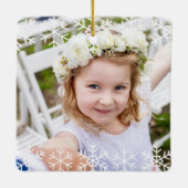 Simple Kids Photo Keepsake Snowflakes Keramikornament (Rückseite)