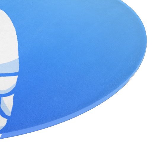 Simple Koi Carp Fish Blue White Abstrakt Schneidebrett (Ecke)