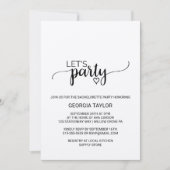 Simple Kraft Calligraphy Bachelorette Einladung (Vorderseite)