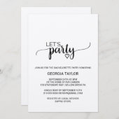 Simple Kraft Calligraphy Bachelorette Einladung (Vorne/Hinten)