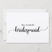 Simple Kraft Calligraphy Bridesmaid Einladung (Vorderseite)