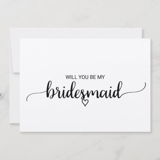 Simple Kraft Calligraphy Bridesmaid Einladung (Vorderseite)