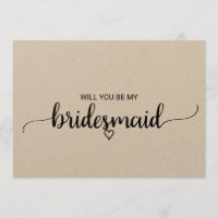 Simple Kraft Calligraphy Bridesmaid