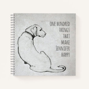 Simple Labrador Hund Art Dankesblatt Notizblock