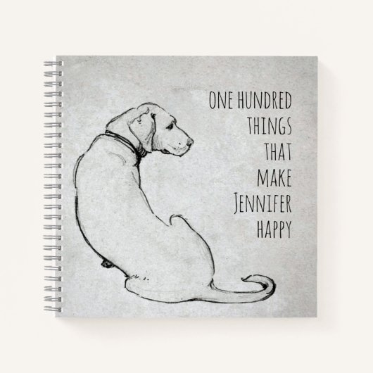 Simple Labrador Hund Art Dankesblatt Notizblock (Vorderseite)