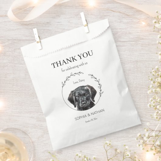 Simple Labrador Retriever Puppy Wedding Vielen Dan Geschenktütchen (Ausgeschnitten)