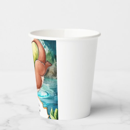 Simple Lake Otter Birthday Pappbecher (Links)