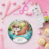 Simple Lake Otter Birthday Pappteller (Party)