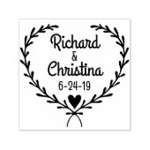 Simple Laurel Heart Custom Briefmarke Permastempel (Design)