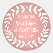 Simple Laurel Wreath Rose Gold Imitate Foil Vielen Runder Aufkleber (Vorderseite)