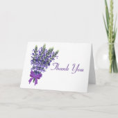 Simple Lavender Blume Bouquet Vielen Dank Karte (Vorderseite)