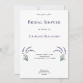Simple Lavender Bridal Shower Invitation Einladung (Vorderseite)
