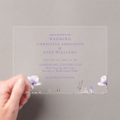 Simple Lavender Floral Wedding Acryleinladungen (Insitu (Handheld))