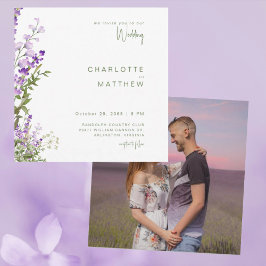 Simple Lavender Foto Square Wedding White