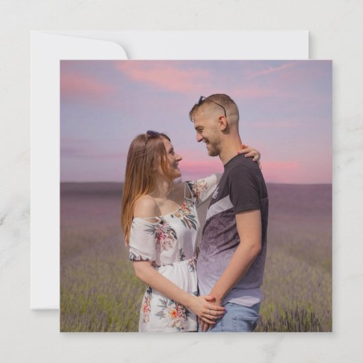 Simple Lavender Foto Square Wedding White (Rückseite)