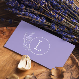 Simple Lavender Monogram Makeup Artist Visitenkarte