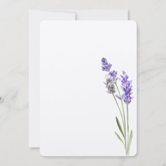 Simple Lavender Sprigs Einladung (Rückseite)