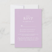 Simple Lavender Website Wedding RSVP Karte (Vorderseite)