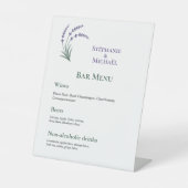 Simple Lavender Wedding Bar Menu Sockelschild (Vorderseite)