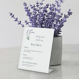 Simple Lavender Wedding Bar Menu Sockelschild