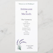 Simple Lavender Wedding Ceremony Program Menükarte (Vorderseite)