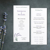 Simple Lavender Wedding Ceremony Program Menükarte