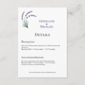 Simple Lavender Wedding Details Enclosure Card Begleitkarte (Vorderseite)