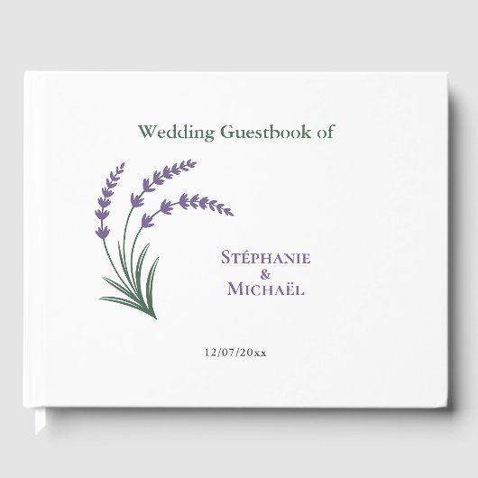 Simple Lavender Wedding Gästebuch (Vorderseite)