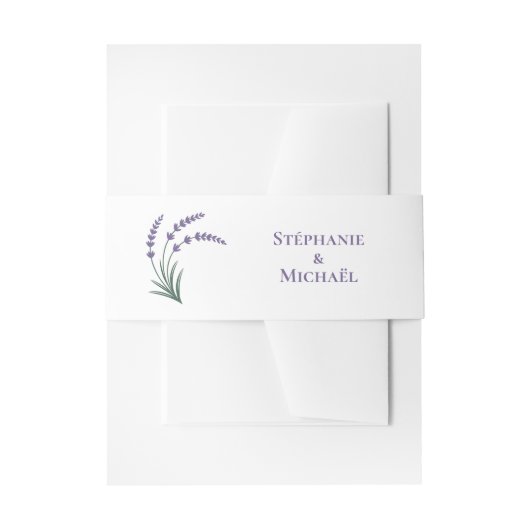 Simple Lavender Wedding Invitation Belly Band (Vorderseite Beispiel)