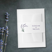 Simple Lavender Wedding Invitation Belly Band