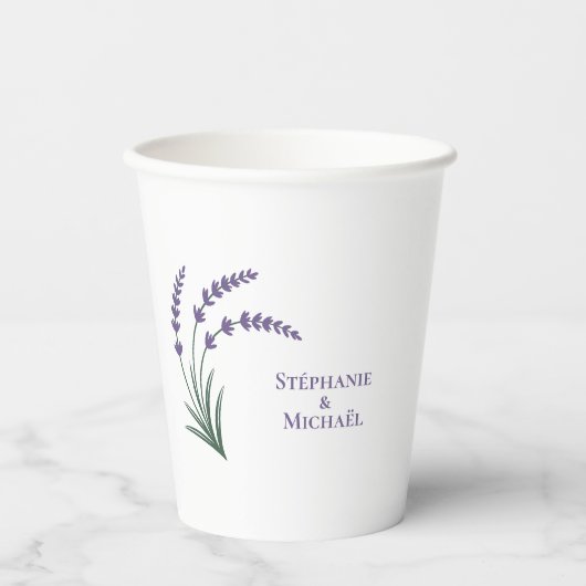 Simple Lavender Wedding Pappbecher (Vorderseite)